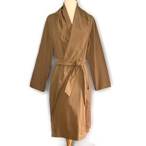 MaxMara Rainwear Camel Water Repellant Wide Collar Belted Coat Size 8/10